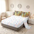 thumbnail image 4 of Manfei Minimalism Abstract King Bedding, Orange Green Aesthetic King Bed in a Bag, Colorful Stars Reversible 7 Pieces, 4 of 6