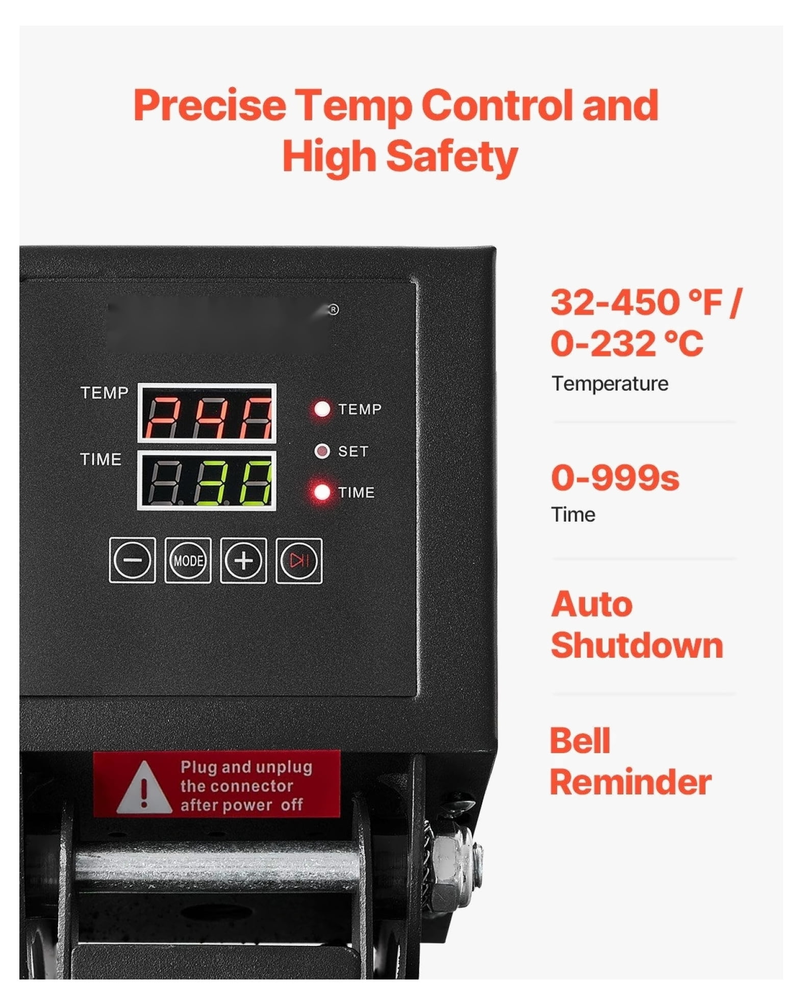 Heat Press Machine 15x15 Inch Sublimation Printer Transfer for T-Shirts, DIY Crafts - Adjustable Pressure, Digital Control