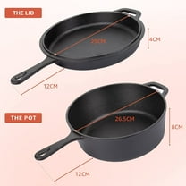 Cast Iron Dutch Oven with Dual Use Skillet Lid for Oven, Induction, Electric, Grill, Stovetop