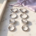 thumbnail image 2 of Apvirren White Gold Plated Hoop Earrings Set for Women, 4 Pairs Small Hoop Earrings with 925 Sterling Silver Post, Hypoallergenic Lightweight Huggie Earrings Jewelry Gift, 2 of 8