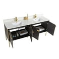 thumbnail image 5 of Fine Fixtures Oakville 72 in. W x 20 in. D x 33 in. H Bathroom Vanity in Black Coal Oak with White Ceramic Sink - Satin Brass hardware, 5 of 9