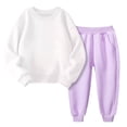 thumbnail image 1 of LIJCC Girls Fall And Winter Padded Round Neck Sweater Pants Two Piece Suit, 1 of 4