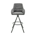 thumbnail image 2 of Armen Living Indoor Odessa 26" Counter Height Bar Stool in Charcoal Fabric and Black Finish, 2 of 10