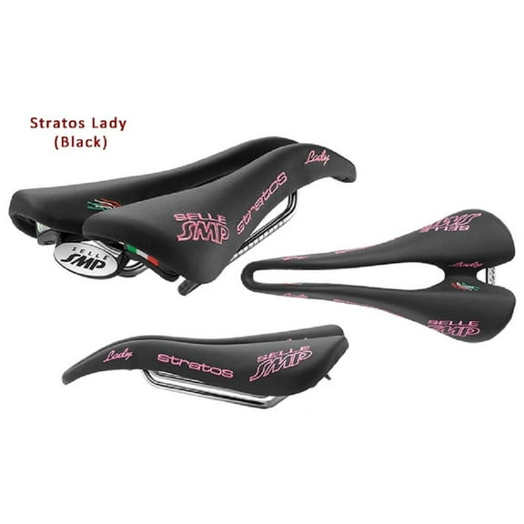 Selle SMP Stratos Pro Saddle - Lady Black / Steel Rails