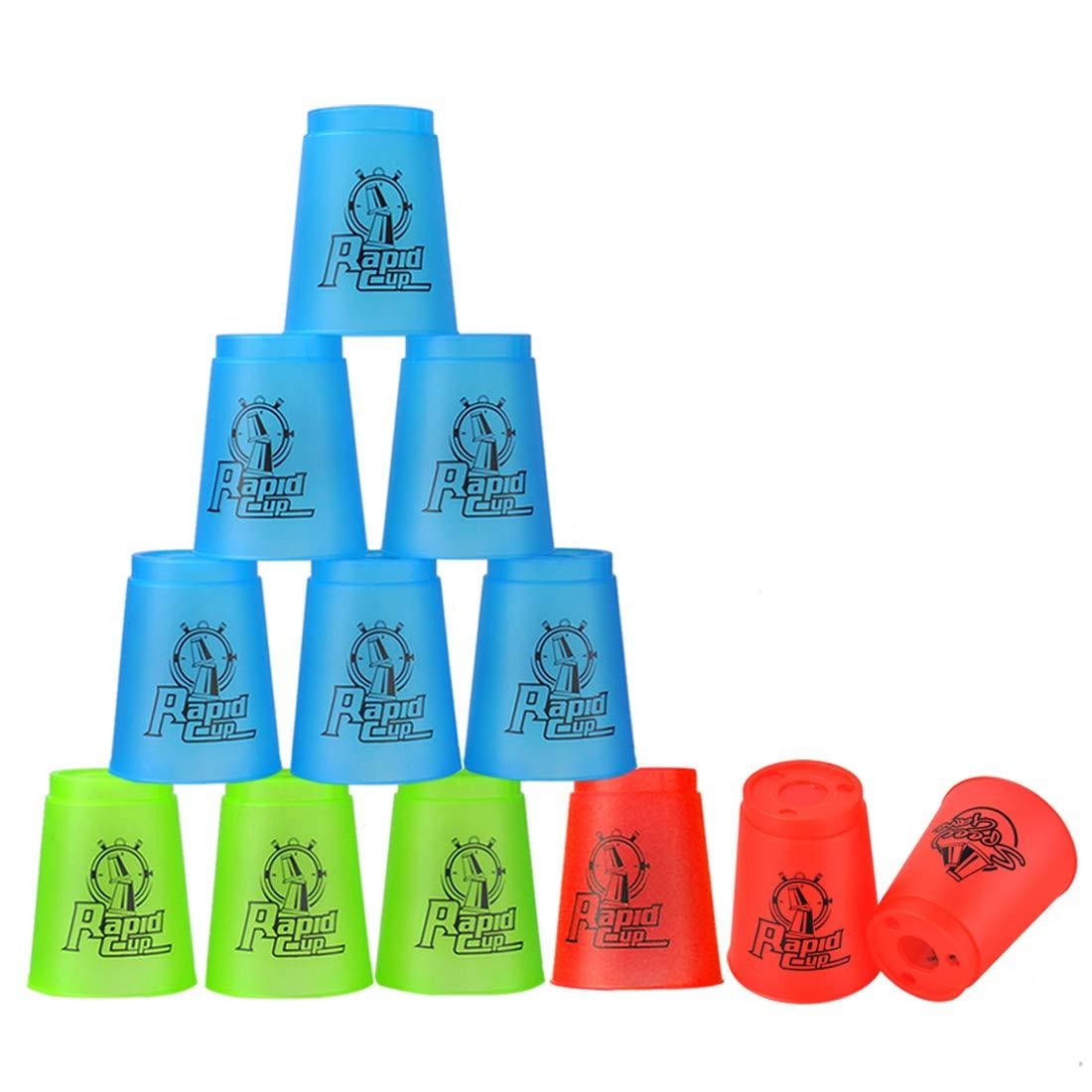 Green 12 PC of Sports Stacking Cups Speed Training Game Quick Stacks Cups 