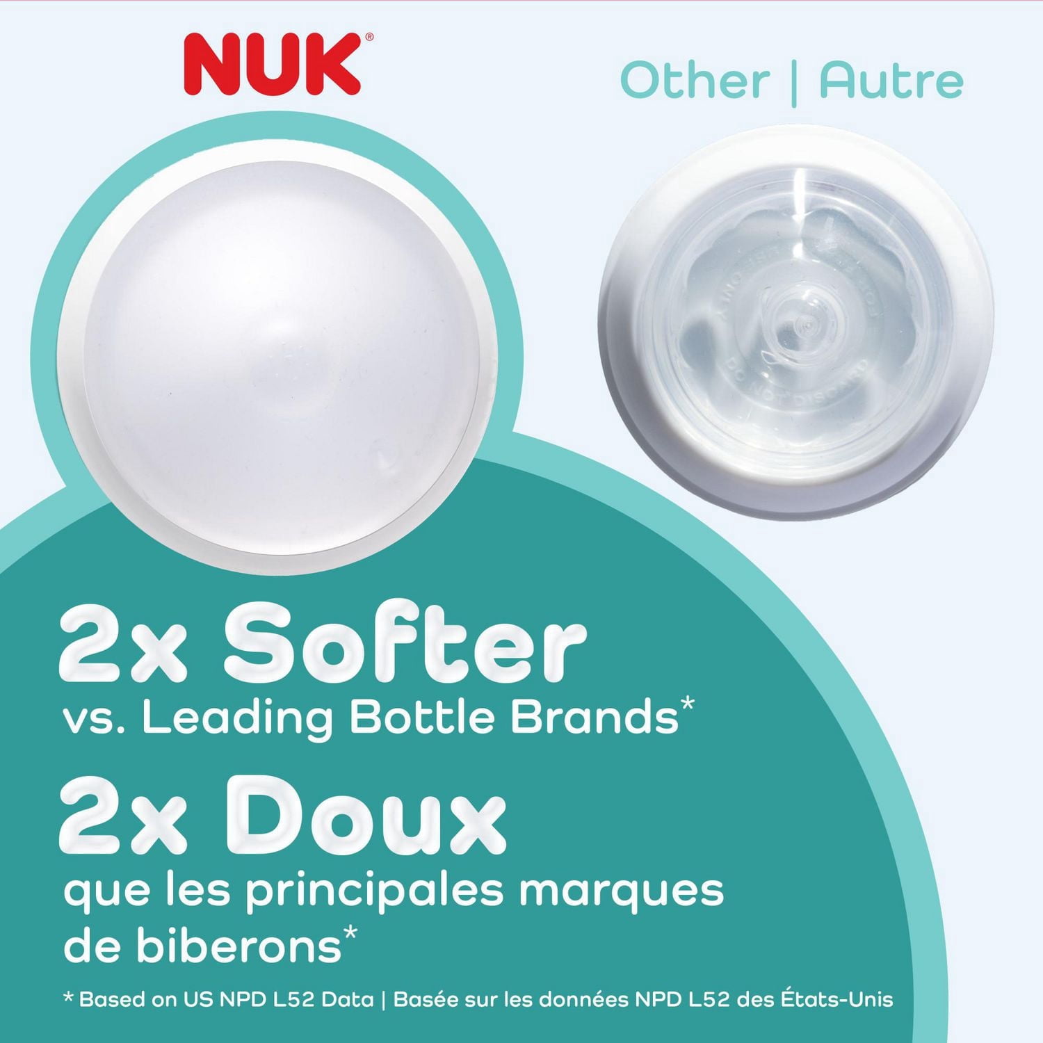 NUK Perfect Match Medium Flow Bottle, 8 oz (240 mL)