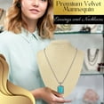 thumbnail image 3 of Linen Necklace Jewelry Display Bust Stand - Freestanding Pendant Chain Chokers Lockets Holder Storage Organizer Figure, 11 inch (Beige), 3 of 9