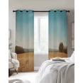 thumbnail image 4 of Vintage Turquoise Sky Blackout Curtains for Bedroom Living Room Darkening Curtains 54 Inch Long Rustic Golden Fields Landscape Short Curtain for Small Window Treatment Grommet Drapes 52"x54"x2, 4 of 9