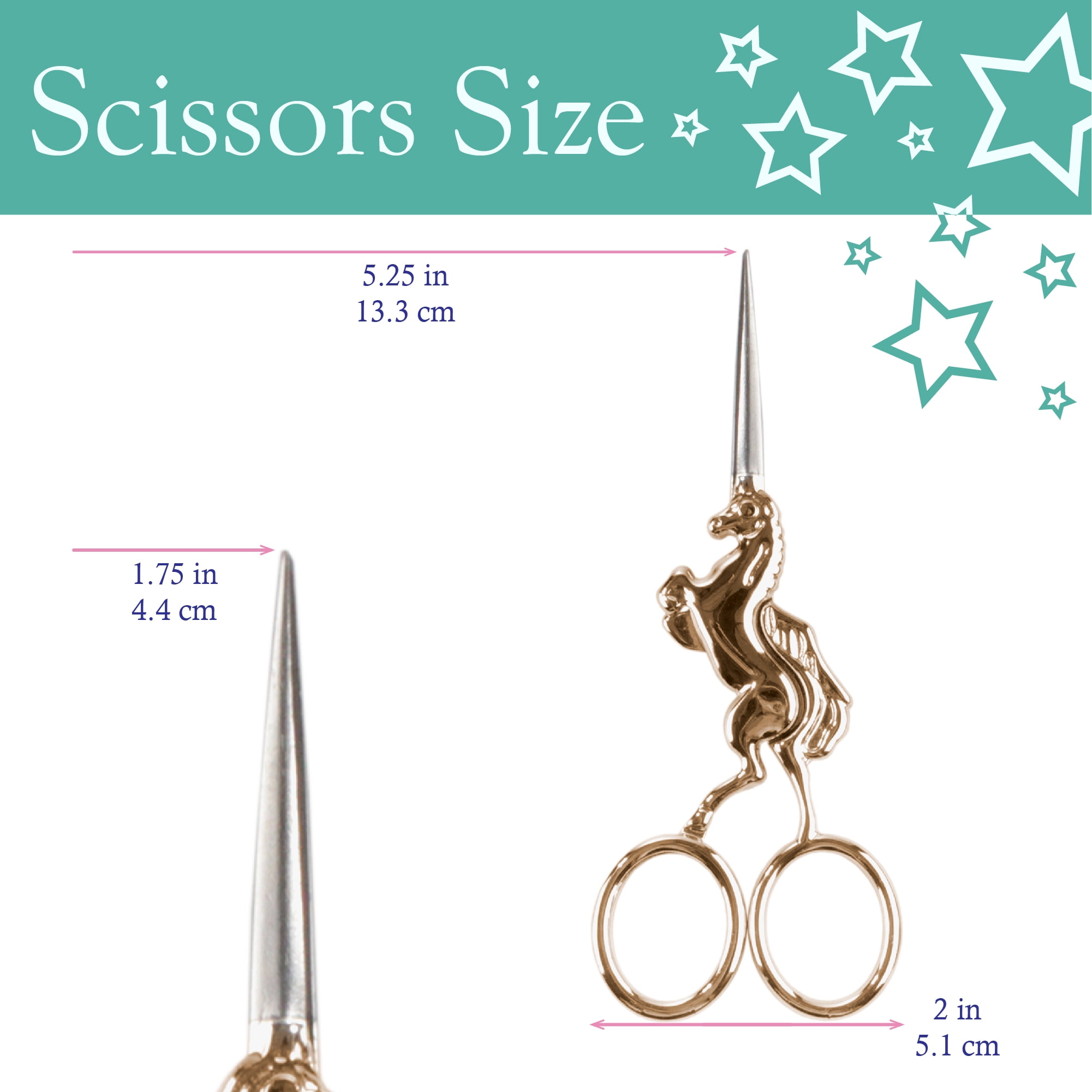 Unicorn Embroidery Craft Stainless Steel Scissors Variety Pack - Assortment C