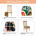 thumbnail image 4 of Boho Abstract Art Seat Covers for Dining Room Chairs Set Of 4,Stretch Printed Washable Chair Seat Cover with Elastic Ties and Button,Removable Waterproof Couch Cushion Covers, 4 of 6