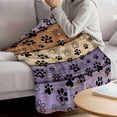 thumbnail image 3 of Purple Brown Blanket Soft Cozy Warm Throw Blanket for Couch, Plush Fuzzy Flannel Fleece Blankets for Sofa, Rustic Farmhouse Dog Paw Vintage Bed Blankets Lightweight Gifts for Women, 50"x60", 3 of 9