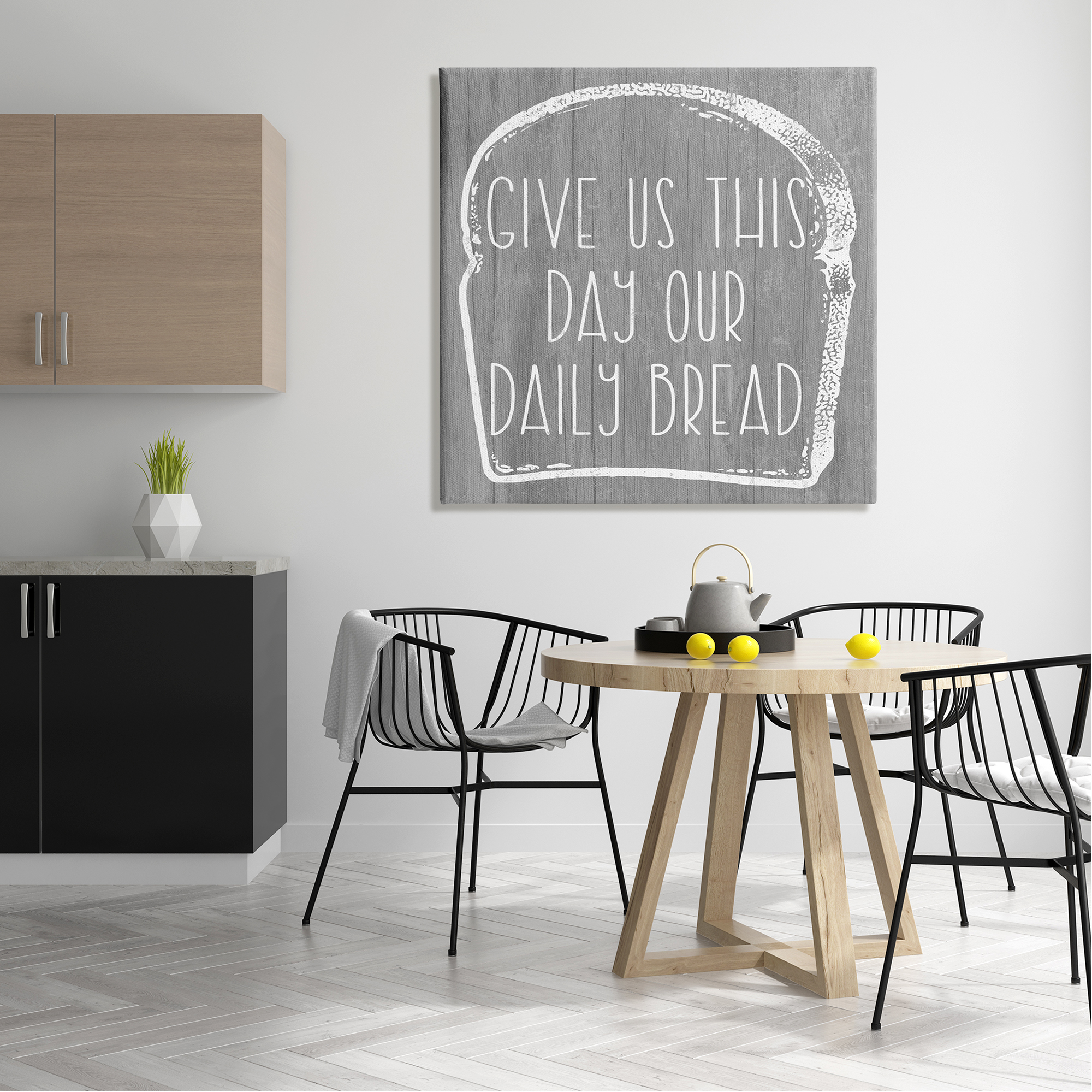 Stupell Industries Our Daily Bread Fun Religious Kitchen Phrase Graphic Art Gallery Wrapped Canvas Print Wall Art, Design by Daphne Polselli