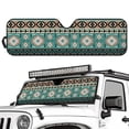 thumbnail image 2 of Yuyamidu Green Aztec Windshield Sunshade for 2007-2023 Wrangler Rubicon Sahara TJ JK JKU 2 & 4 Door Gemoetric Car Sun Shade, 2 of 7