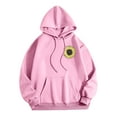 thumbnail image 5 of DDAPJ pyju Womens Cute Graphic Hoodies Oversized Sunflower Print Hooded Sweatshirt Teen Girls Y2K Aesthetic Hoodie with Kangaroo Pocket Pink XXL, 5 of 6