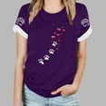 thumbnail image 3 of TKLPEHG Short Sleeve Tops For Women Crew Neck Fashion Loose Summer Comfy Casual Dog Paw Print Graphic Tee Outfits (Purple,S), 3 of 4