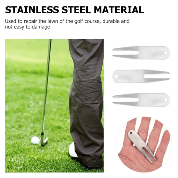 CTIRCHIU 3-Pack Stainless Steel Golf Pitch Mark Repair Tools for Golf Course Maintenance and Golfing Accessories