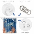 thumbnail image 7 of Small Stall Shower Curtain 36x72 Inch Narrow Half Size Sea Turtle Coastal Bath Curtains Bathroom Decor, Summer Beach Coral Nautical Navy Blue Waterproof Fabric Shower Curtain Set with Hooks 36 Inch, 7 of 7