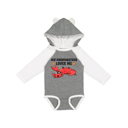 

Inktastic My Grandmother Loves Me- cute crab family Gift Baby Boy or Baby Girl Long Sleeve Bodysuit