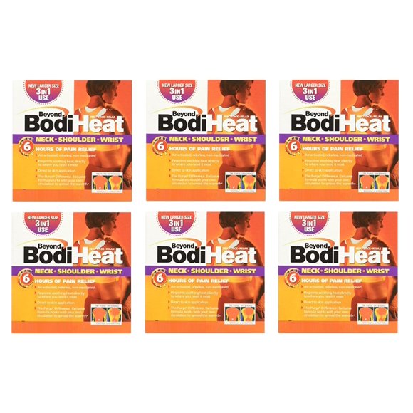 Beyond BodiHeat, Neck, Shoulder, Wrist Heating Pad, 6 Hours of Pain Relief, 6 Count