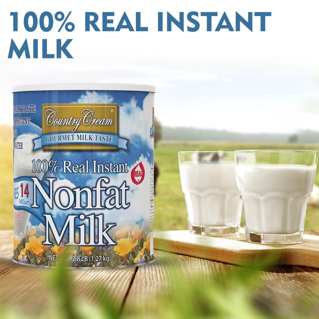 Country Cream 100% Real Instant Non-fat Powdered Milk USDA Approved Vit A D