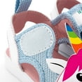 thumbnail image 6 of ikiki Unicorn Squeaky Toddler Sandals | White/Sparkly Blue, 6 of 8