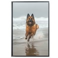 thumbnail image 2 of Funny Dog on Beach Canvas Wall Art, Belgian Tervuren Dog Picture Ocean Artwork for Bathroom Bedroom Living Room, Art Decor 8x12 Inches, 2 of 6