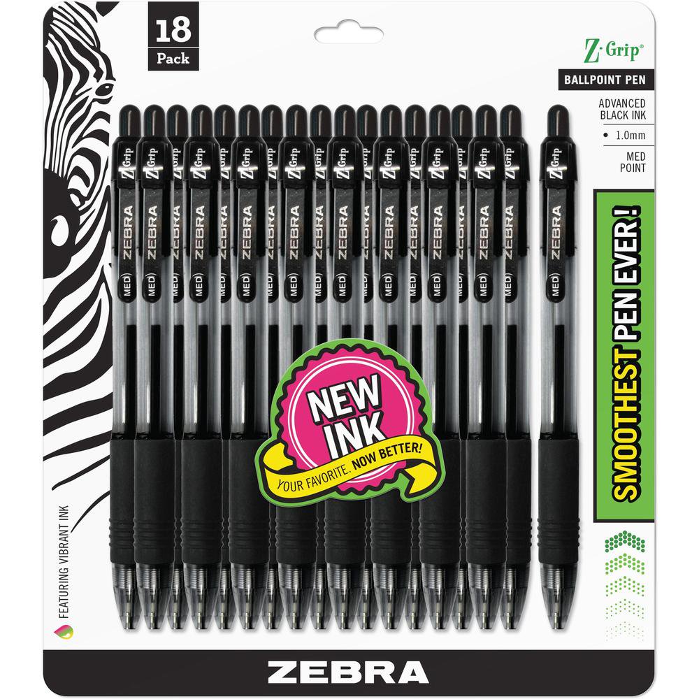 1Pc Zebra Pen ZGrip Retractable Ballpoint Pens Medium Pen Point 1