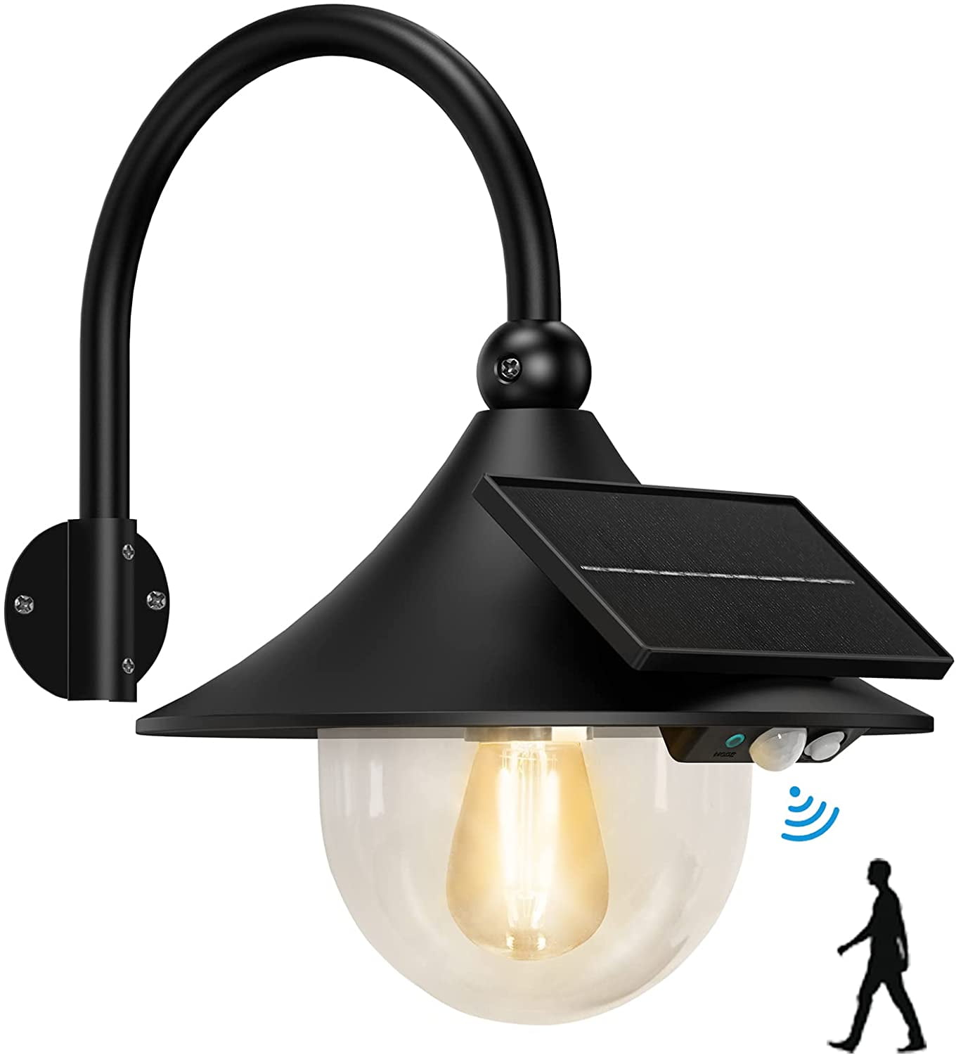 Auzev Solar Barn Lights Outdoor Solar Wall Mount Lights with 3 Lighting