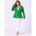 thumbnail image 3 of DARING DIVA Women's Plus Size Blazer Notch Panel Business Casual Suit Jacket 1X Green, 3 of 6