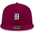 thumbnail image 2 of Men's New Era Cardinal Detroit Tigers White Logo 59FIFTY Fitted Hat, 2 of 6