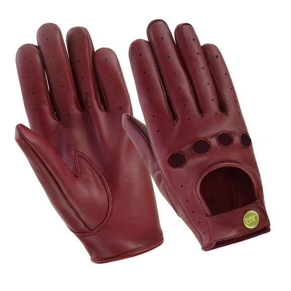Women Leather Gloves Ladies Leather Driving Gloves Chauffeur 100% Genuine Lambskin Leather Gloves Full Finger Car Driving Motorcycle Bikers Riding Gloves Burgundy-XS