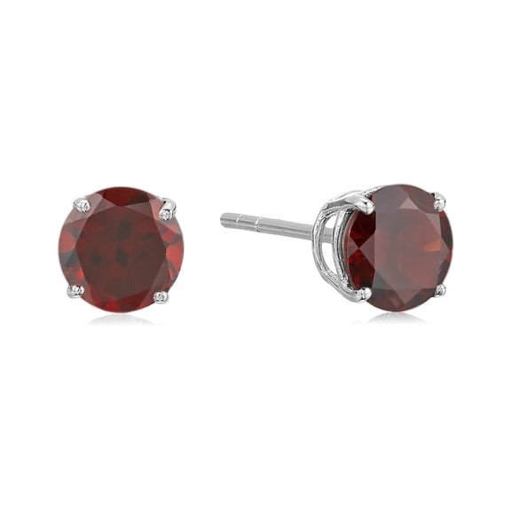 Sterling Silver Round 6mm Gemstone Birthstone Stud Earrings