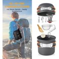 thumbnail image 2 of Camping Grill Cooking Cookware Kit Stainless Steel Camping Pots and Frying Pans AllinOne Outdoor Portable Camp Cookset Grilling Tools for Backing & Campfire (Person, 2 of 7