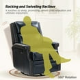 thumbnail image 5 of Genuine Leather Swivel Rocker Recliner Wingback Transitional Set of 2 Navy, 5 of 7