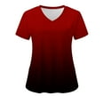 thumbnail image 5 of Women's Casual Short Sleeve V-Neck Blouse with Pocket - Soft Polyester Spandex Mix Work Office Home Comfortable Fashion Top, 5 of 6