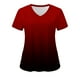 thumbnail image 1 of Fiudx Ofertas Flash Del Día Solo En Línea Blusa de Manga Corta con Cuello En V para Mujer, Uniforme de Trabajo, Impresión de Bolsillo, 1 of 3