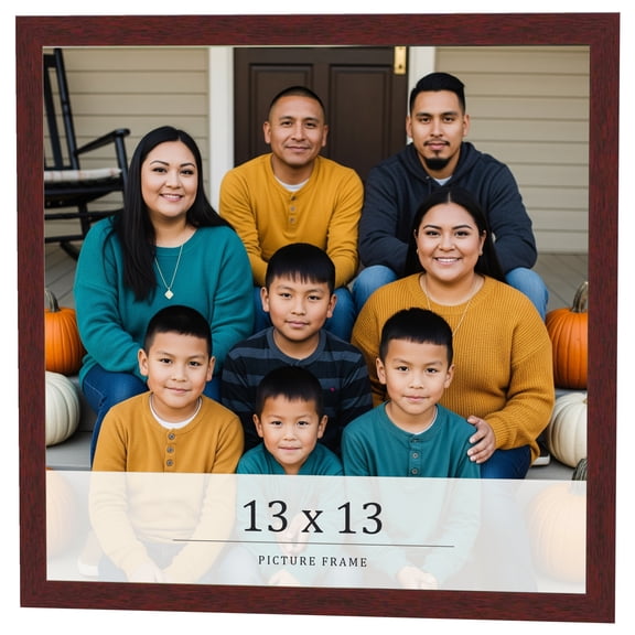 13x13 Frame Brown Solid Wood Picture Frame Width 0.75 Inches | Interior Frame Depth 0.5 Inches |