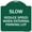 Green & White, variant on SignMission Designer Series Sign - Slow - Reduce Speed When Entering Parking Lot | Green & Tan 18" X 18" Heavy-Gauge Aluminum Architectural Sign | Made in the USA