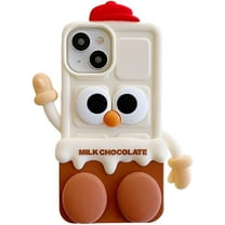 3D Cute Milk Chocolate Man Soft Case for iPhone 11,Cartoon Kawaii Milk Chocolate Man (Legs can Be Kickstand) Kids Teens Girls Women Character Soft Silicone Case for iPhone 11 6.1 inch