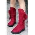 thumbnail image 2 of Red Velvet Boots, Velvet Girls Boots, 2 of 4