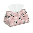 thumbnail image 2 of Lsque Panda Printed Long Tissue Box Cover Holder, Facial Paper Organizer Dispenser,Triangle with Bottom Belt, PVC Leather Decorative Organizer, 2 of 9