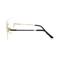 thumbnail image 4 of Womens Upside Down Half Rim Butterfly Metal Rim Fashion Eyeglasses Yellow, 4 of 4