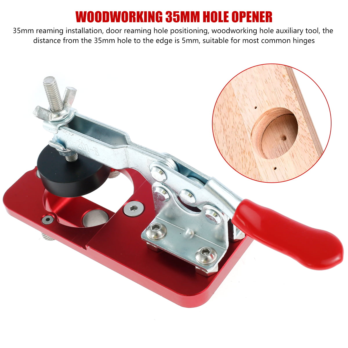 Solid Hole Puncher Wooden Template Woodworking Punch Adjustable Auxiliary Made of Stainless Steel