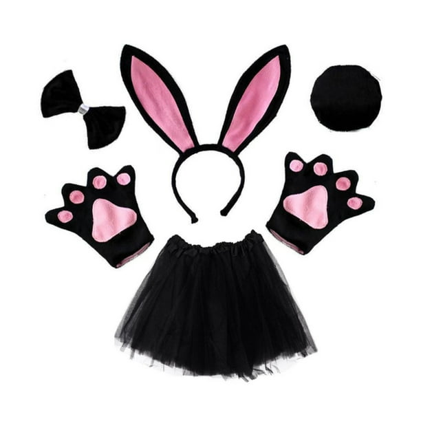 Jooan Easter Costume Set Mini Skirt with Bunny Ear Headband Gloves Tail ...