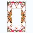 thumbnail image 5 of Metal Light Switch Plate Cover Orange Pink Mandala Star Flower Tile Pattern MDL053, 5 of 13