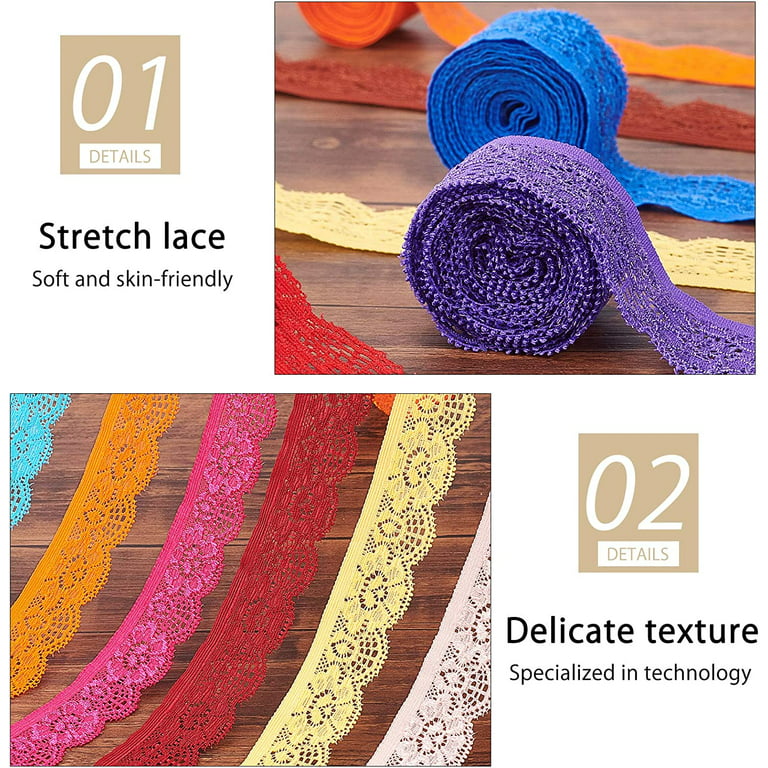 Bel Avenir 10.5 Yard Fringe Lace Trim Ribbon 0.51 inch Braid DIY Craft Sewing Decoration Curtain Accessories Gimp (Blue)