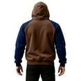 thumbnail image 5 of Color Block Hoodie Men Novelty Casual Long Sleeve Work Athletic Hoodies Sweatshirts Winter Drawstring Hooded Pullover Brown 2XL, 5 of 5