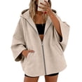 thumbnail image 2 of Perfectbot Women's Elbow-Length Sleeve Zip Up Hoodie Oversized Baggy Hooded Sweatshirt with Pockets, 2 of 8