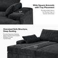 thumbnail image 2 of Contemporary 3-Seater Sofa with Deep Seating Oversized Couch for Living Room Apartment Black, 2 of 8