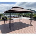 thumbnail image 3 of Patio Gazebo 13'x10', Double Roof, Detachable Mosquito Net, For Lawn Garden Deck, Walnut Brown Top | Metal | Rectangle, 3 of 21